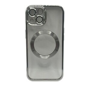 iPhone 15 Plus Clear Protective Case Silver Metallic‎ Trim NEW